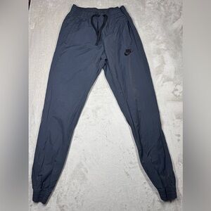 Nike Men’s Grey Blue Tapered Elastic Drawstring Waist Athletic Joggers Small